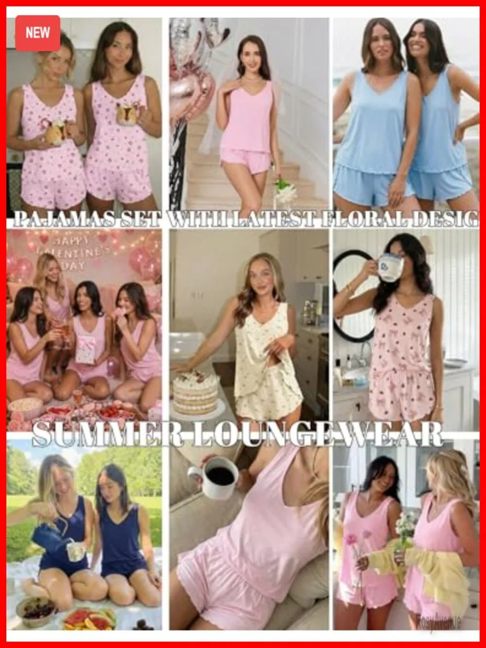 Womens Pajama Set 2 Piece Sleeveless Cami Tank Top and Shorts